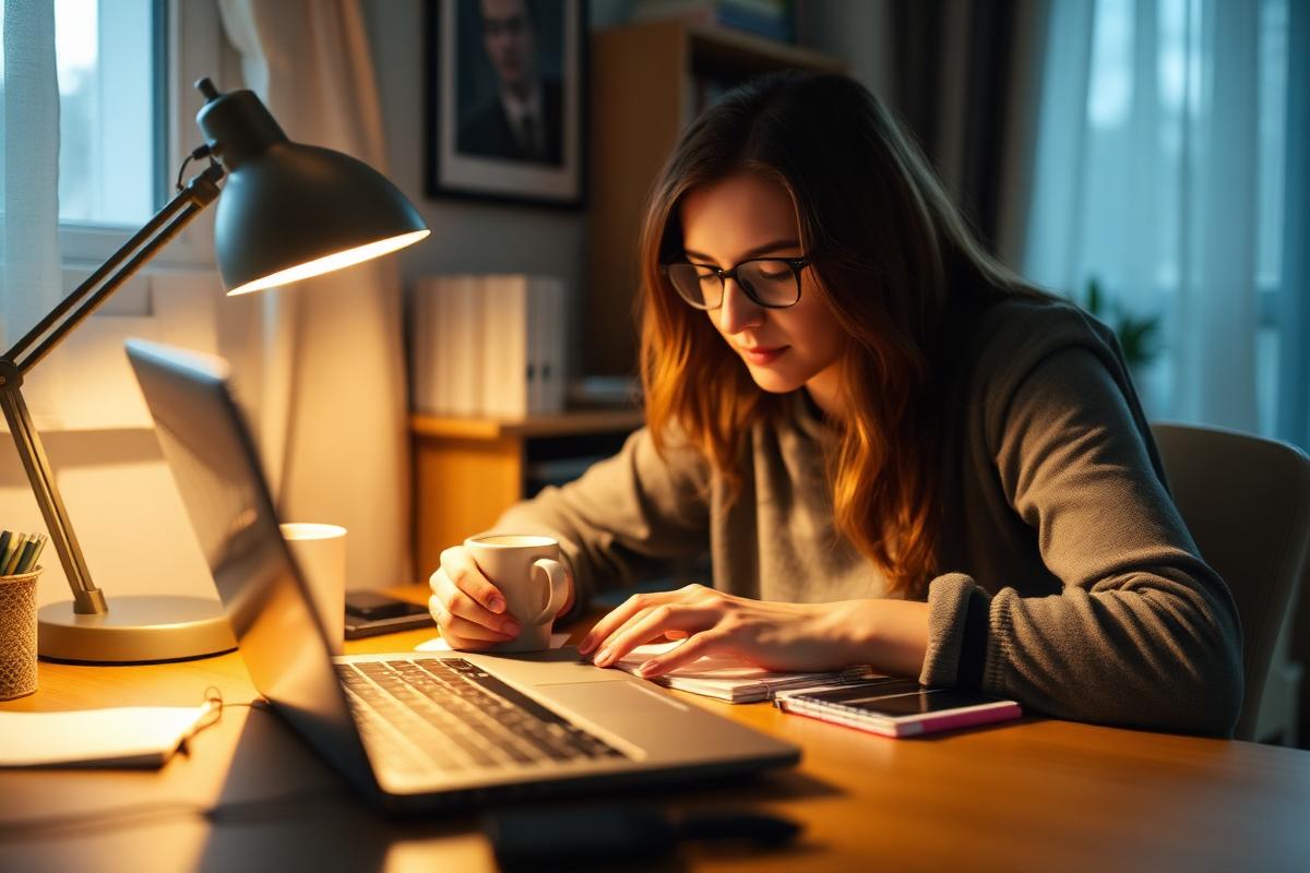 Student writing an essay